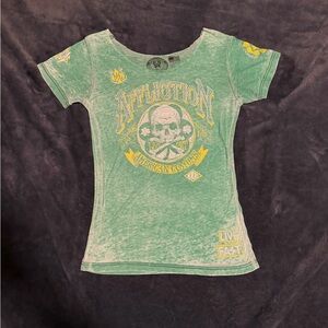 Affliction Green & Yellow Women’s Vintage-Style Graphic Tee